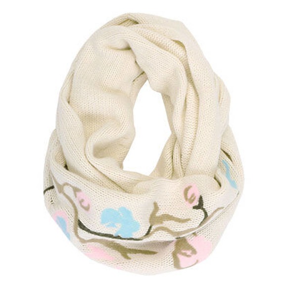 True Religion Women's INFINITY Knit Loop Scarf Wrap Off-White/Floral Nwt $200 - Picture 1 of 5